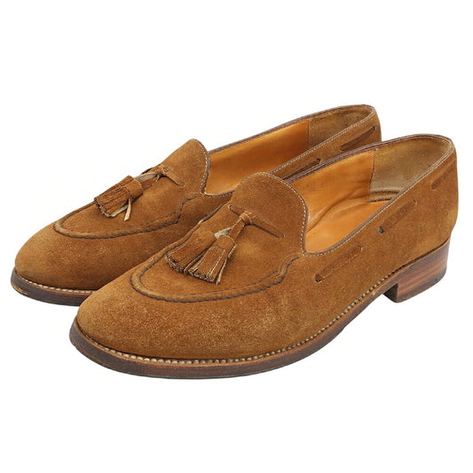J.M. WESTON 173 Suede Tassel Loafers Brown Size UK 7