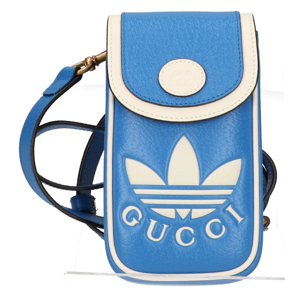GUCCI x adidas Trefoil Mini Shoulder Bag Blue/White