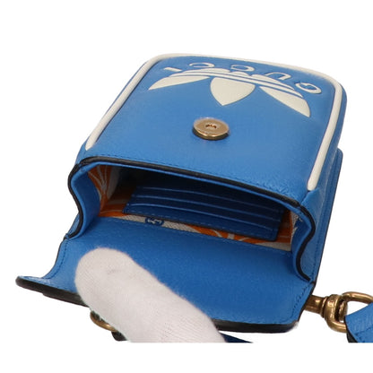 GUCCI x adidas Trefoil Mini Shoulder Bag Blue/White
