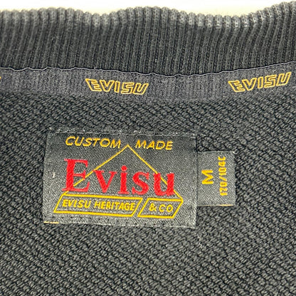 EVISU Black Multi-Pockets Seagull Loose Sweatshirt Size M