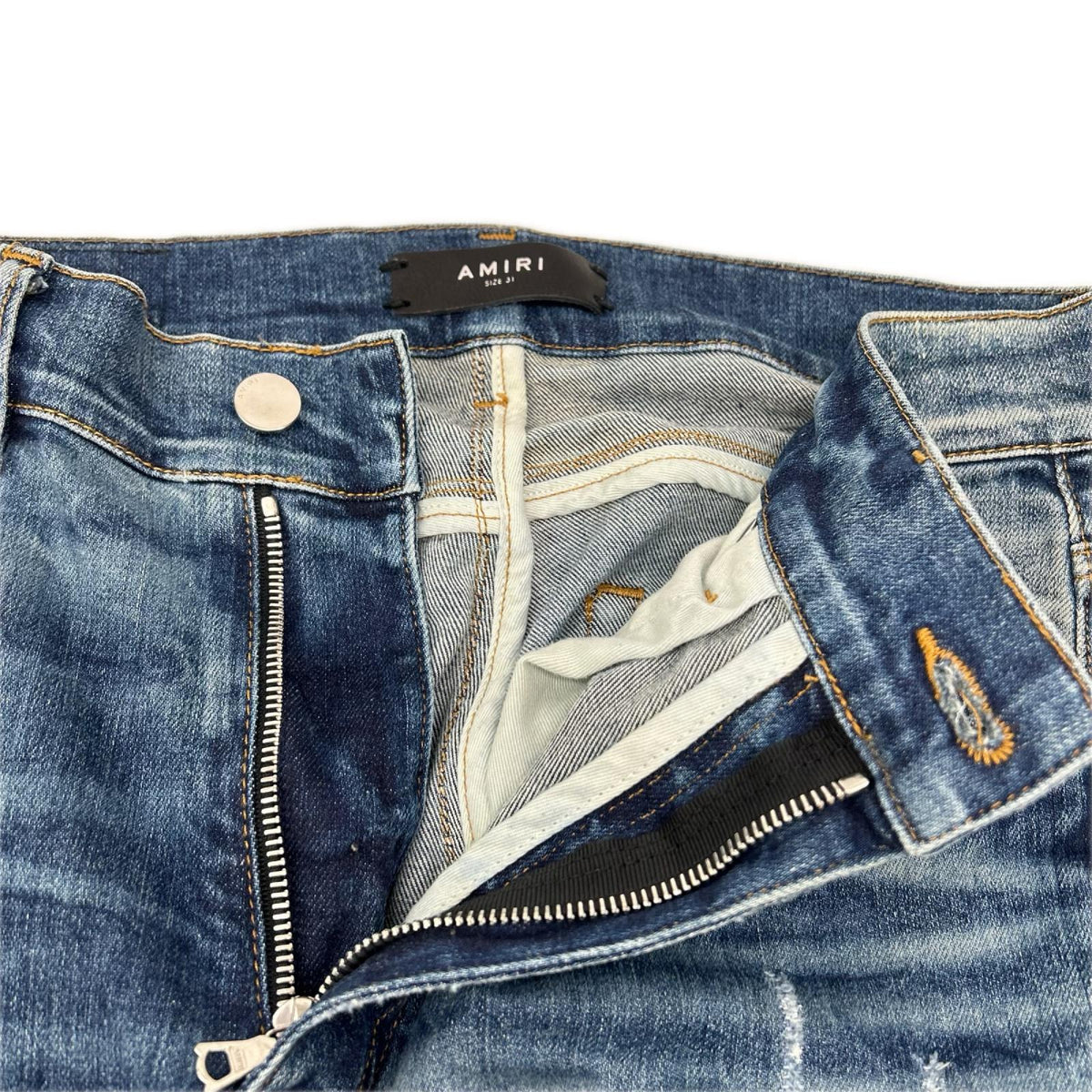 AMIRI Indigo Distressed Skinny Jeans Size 31