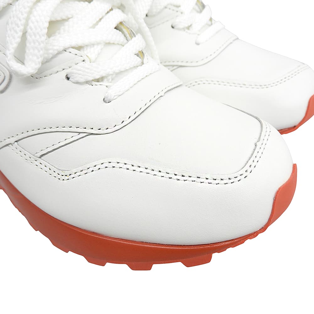 sangacio Nyūzu de Leather Sneakers White/Red Size US 8.5