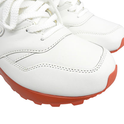 sangacio Nyūzu de Leather Sneakers White/Red Size US 8.5