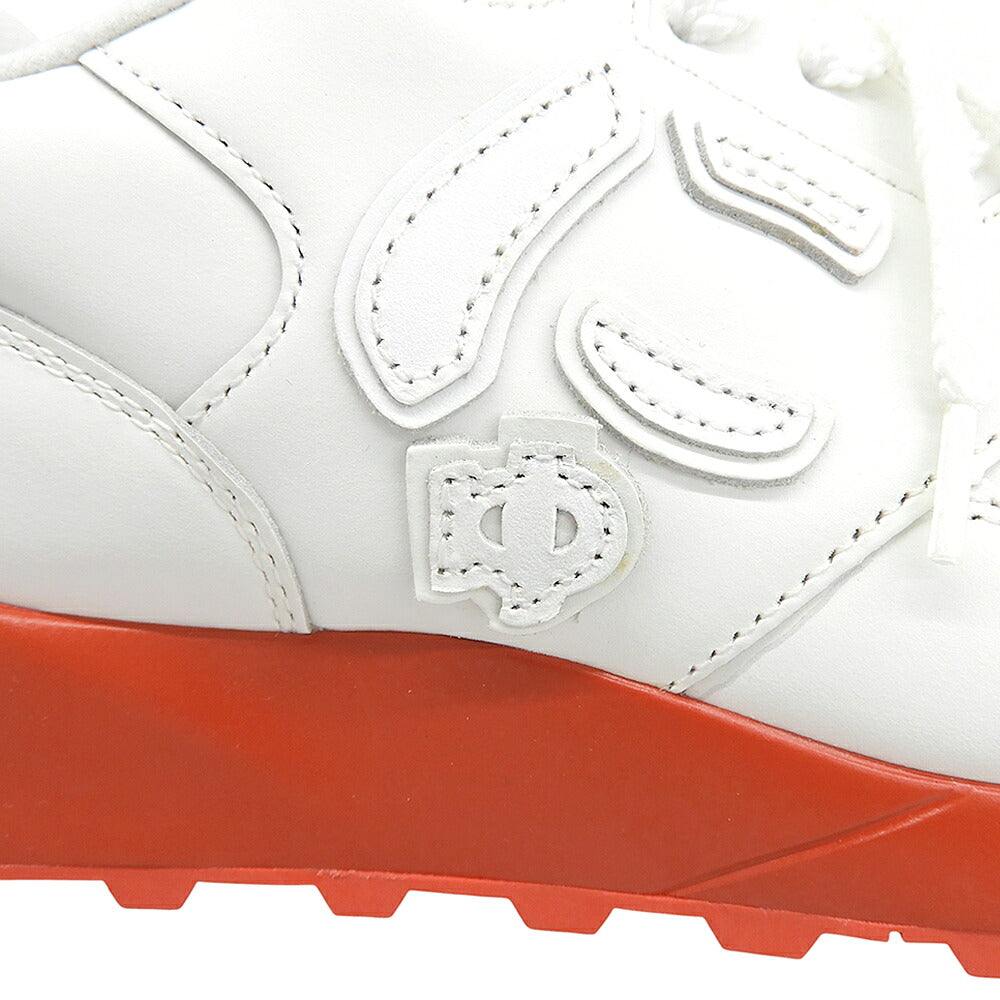 sangacio Nyūzu de Leather Sneakers White/Red Size US 8.5