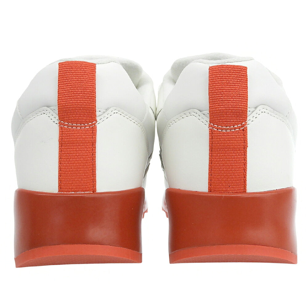 sangacio Nyūzu de Leather Sneakers White/Red Size US 8.5
