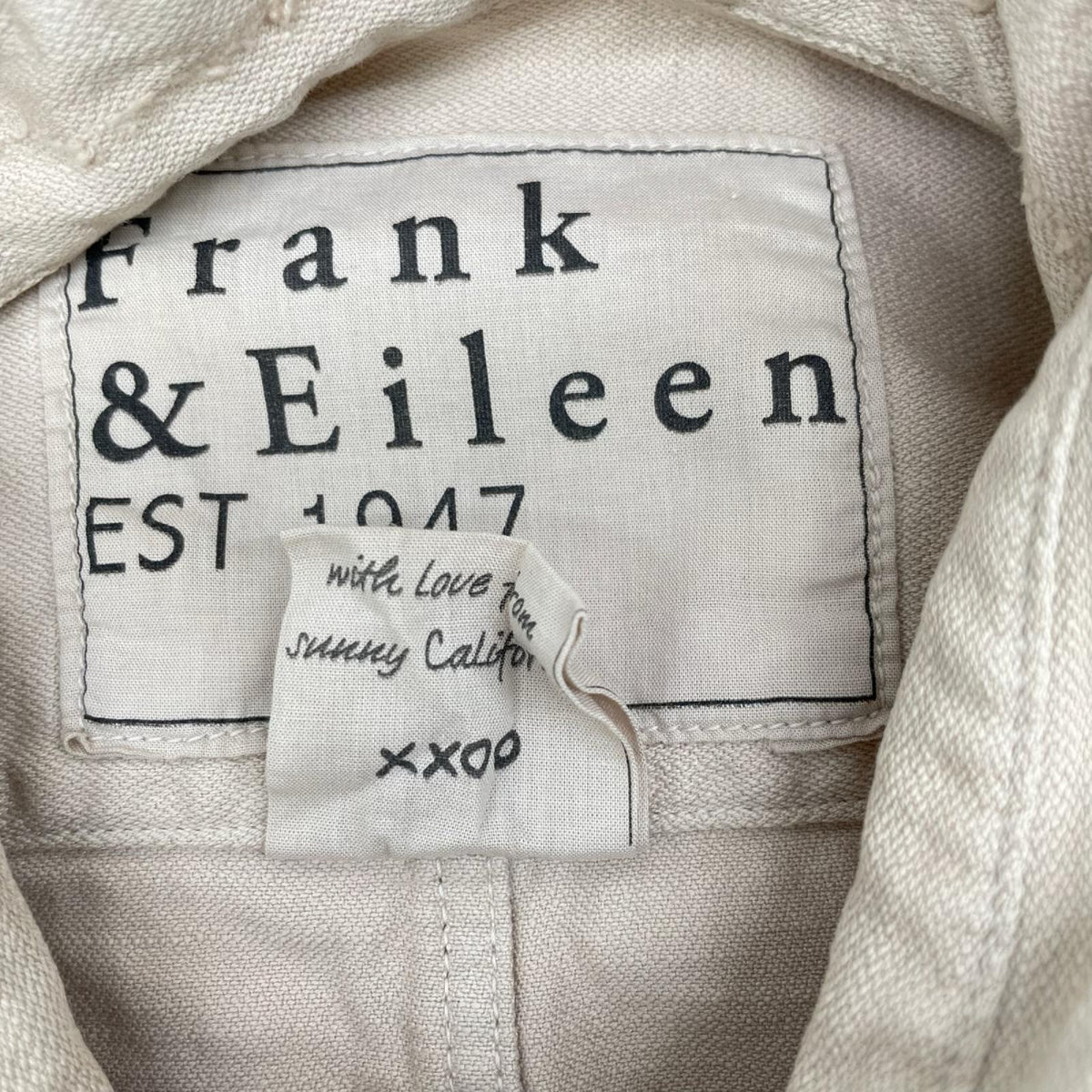 Frank&Eileen Luke Overdyed Denim Shirt Beige Size S