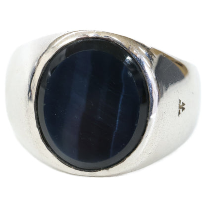 TOMWOOD 925 Silver Kay Ring Blue Hawk Eye Size JP 22