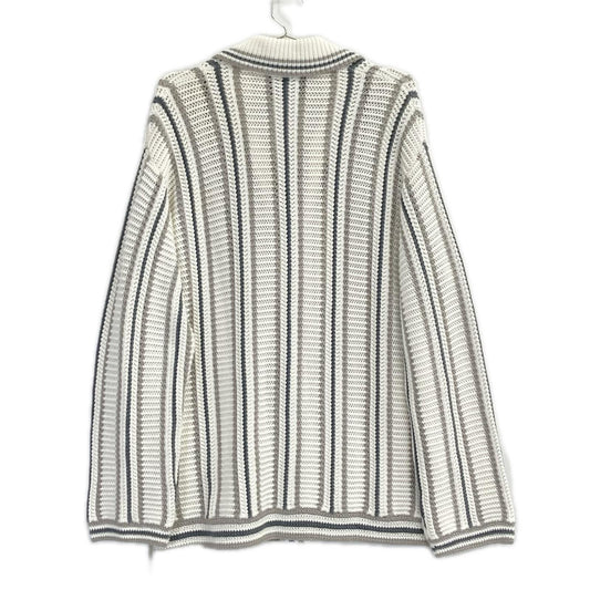 CASABLANCA White Crochet Long Sleeve Shirt Size M
