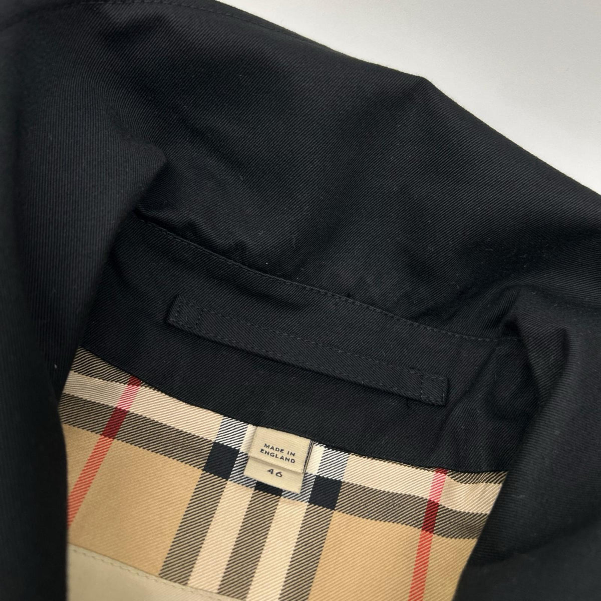 BURBERRY Camden Heritage Nova Check Car Coat Black Size 46