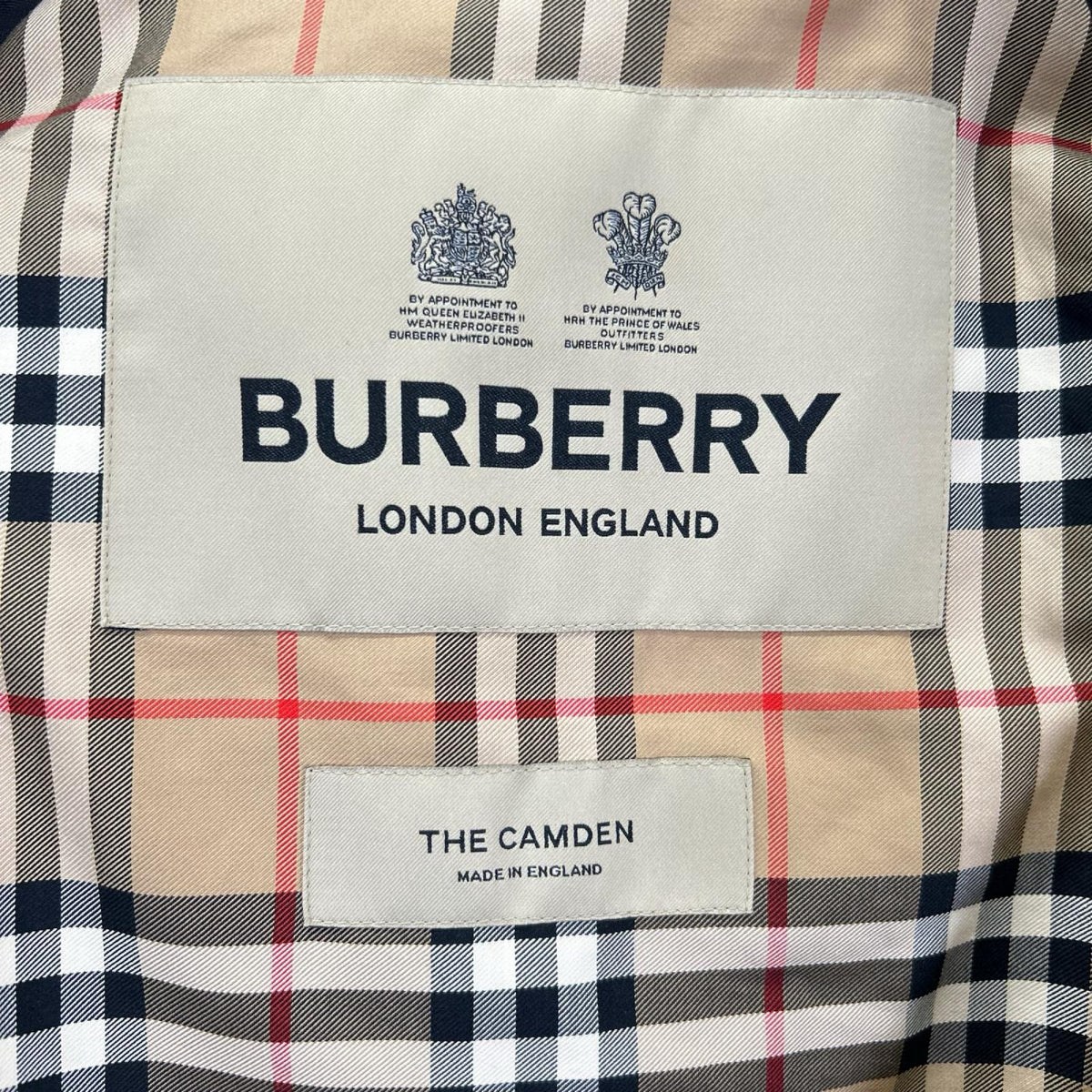 BURBERRY Camden Heritage Nova Check Car Coat Black Size 46