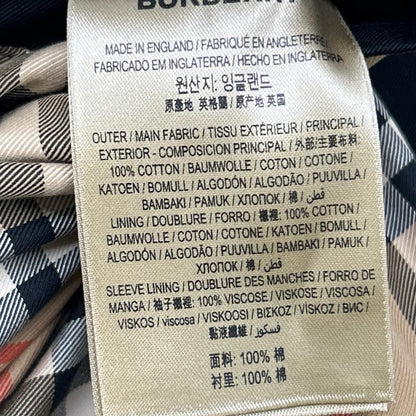 BURBERRY Camden Heritage Nova Check Car Coat Black Size 46