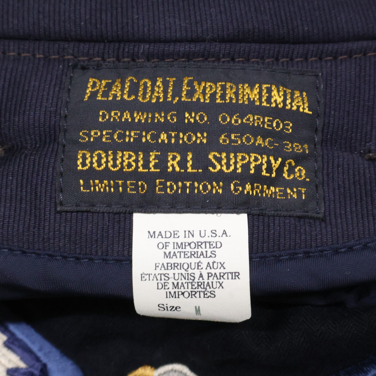 RRL Lined Pea Coat Size M