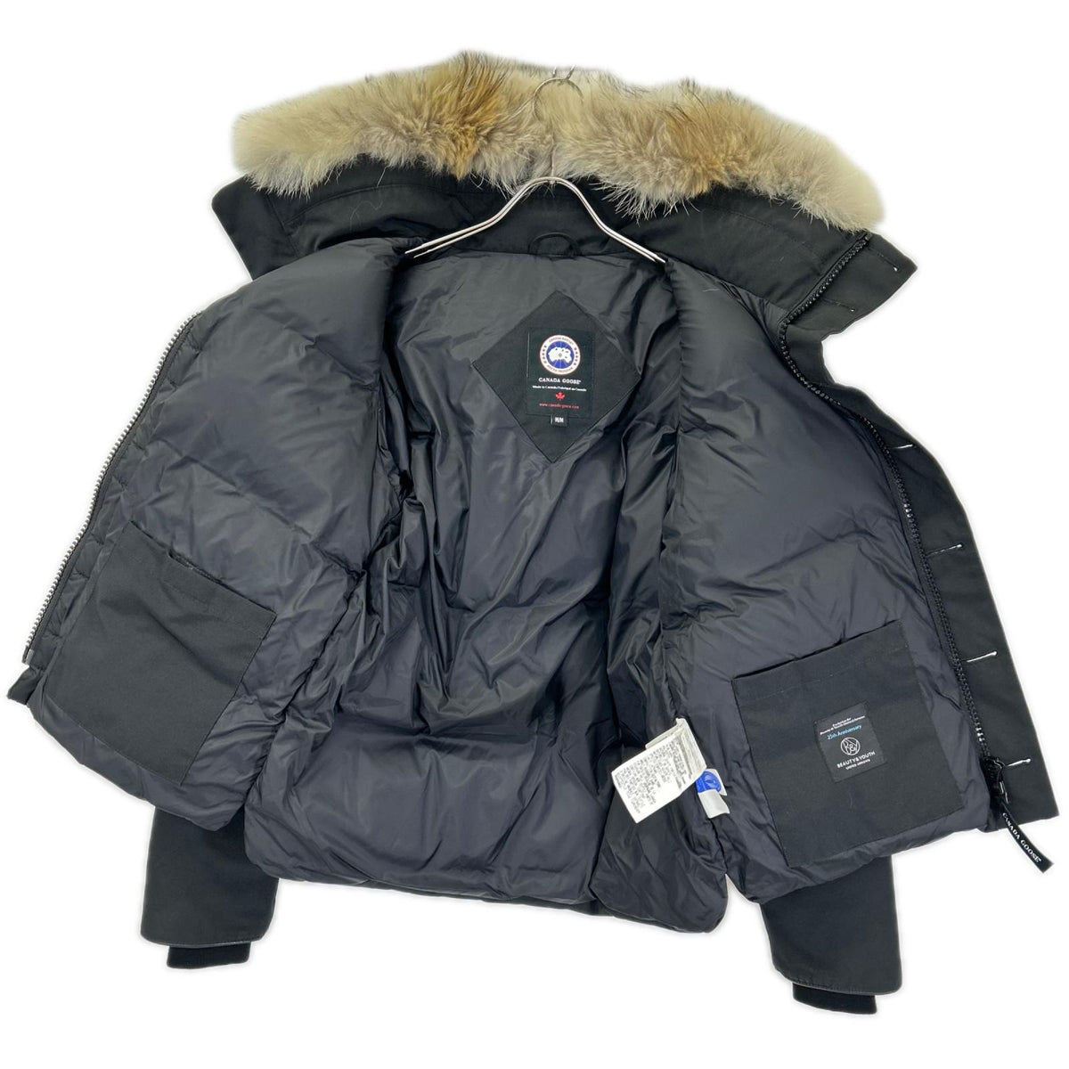 CANADA GOOSE Black Hamilton Coyote Fur Down Jacket Size M