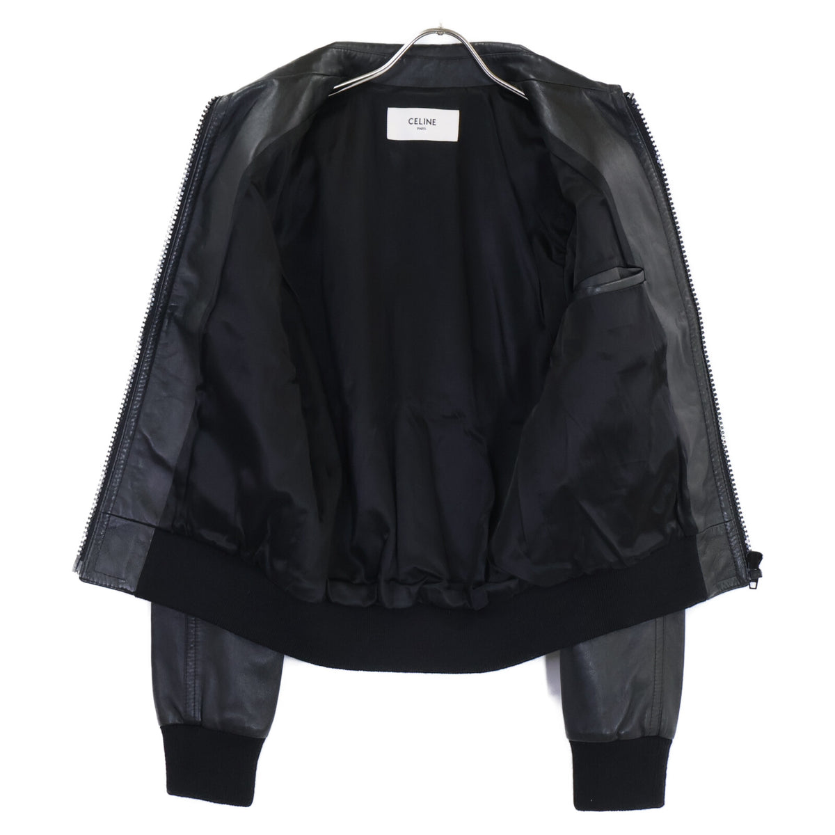CELINE 2023 Hedi Slimane Lamb Leather Blouson Jacket Size 44