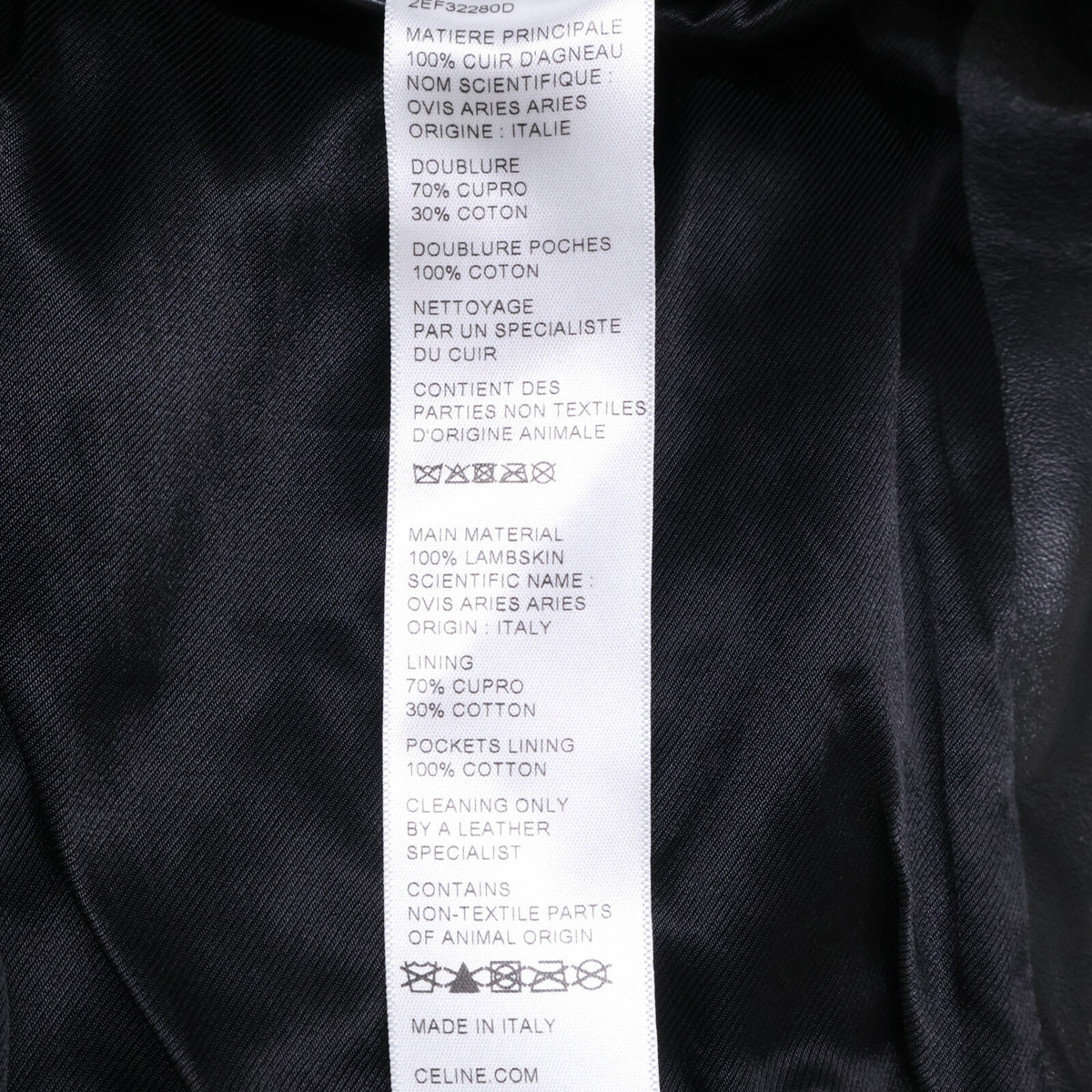 CELINE 2023 Hedi Slimane Lamb Leather Blouson Jacket Size 44