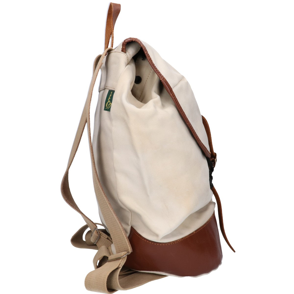 Brady Canvas Leather Backpack Ivory/Brown