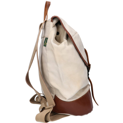 Brady Canvas Leather Backpack Ivory/Brown