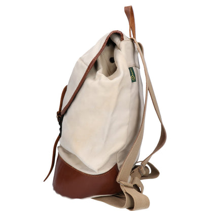 Brady Canvas Leather Backpack Ivory/Brown