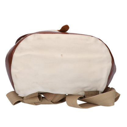 Brady Canvas Leather Backpack Ivory/Brown
