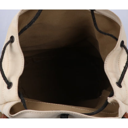 Brady Canvas Leather Backpack Ivory/Brown