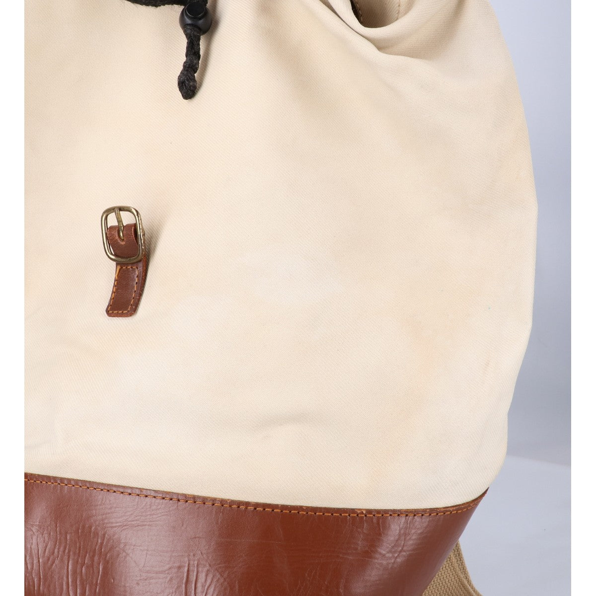 Brady Canvas Leather Backpack Ivory/Brown
