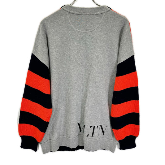 VALENTINO WV3KC15F7HM Orange/Navy/Gray Panel Knit Size M