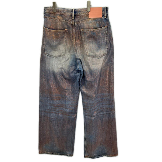 ACNE STUDIOS 26SS Glitter 5-Pocket Wide Jeans Blue Size M