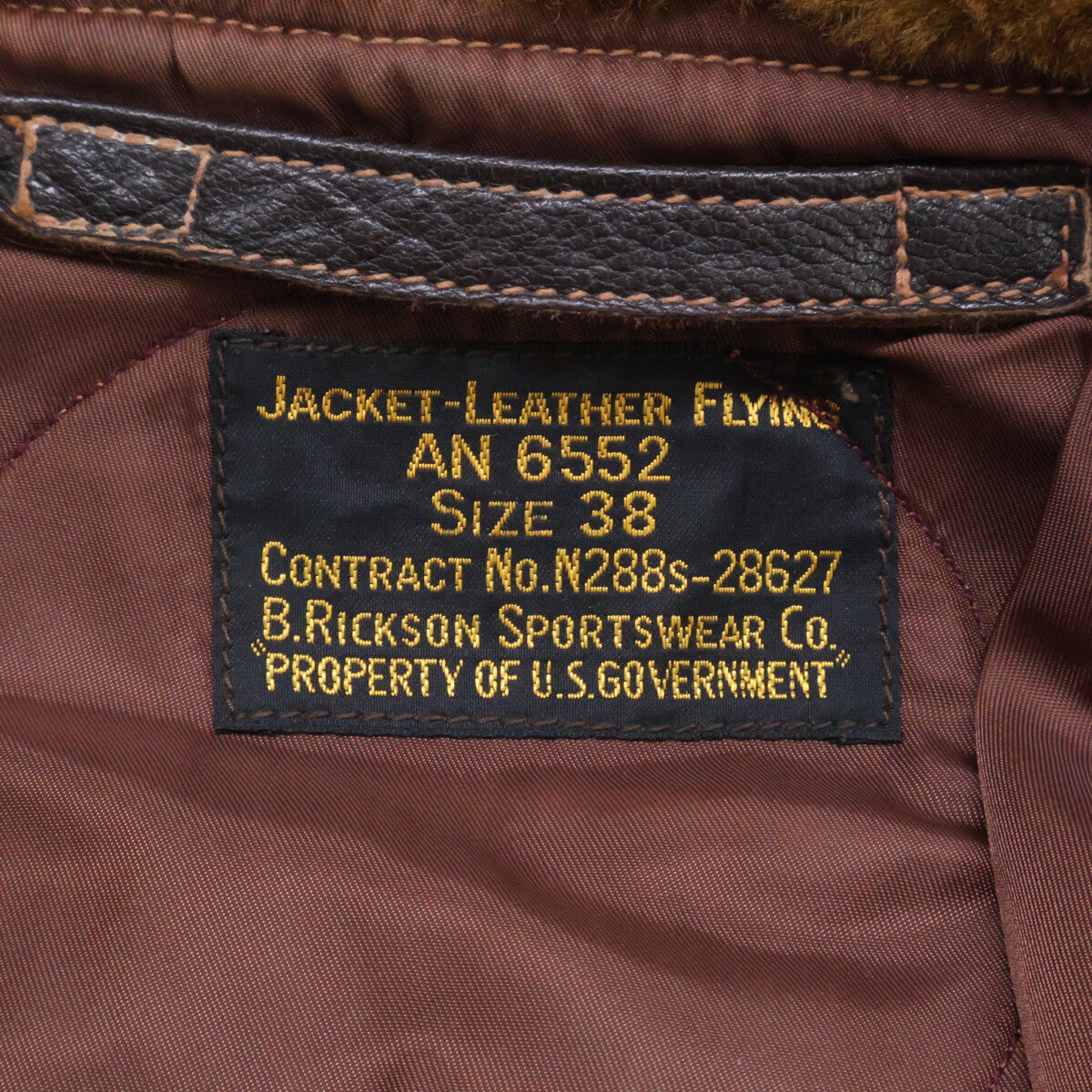 BUZZ RICKSON'S Goatskin Custom G-1 Jacket Brown Size 38
