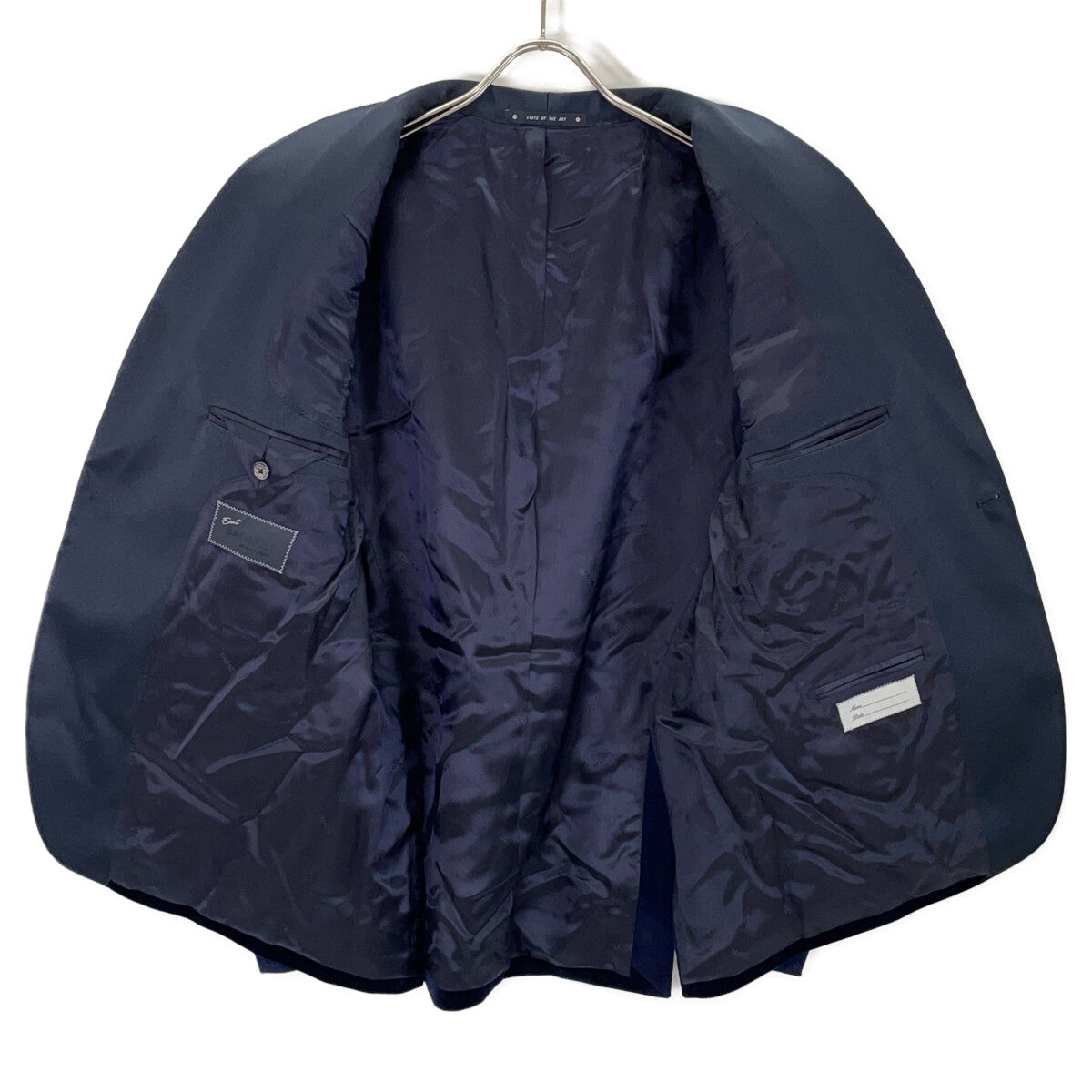 BAGNOLI Navy Satin Velour Side Vent Blazer Size 50