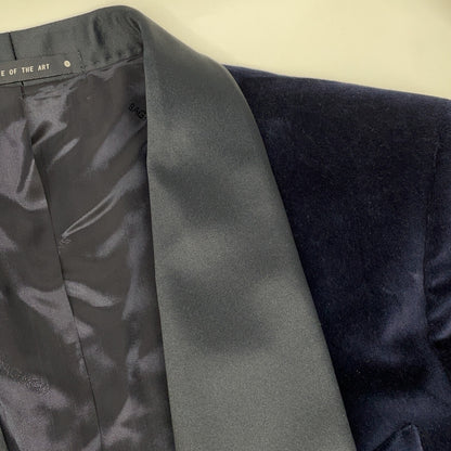 BAGNOLI Navy Satin Velour Side Vent Blazer Size 50