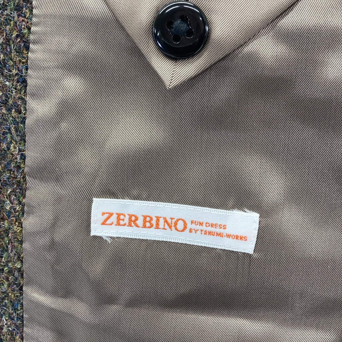 ZERBINO Khaki Wool Tweed 3B Jacket
