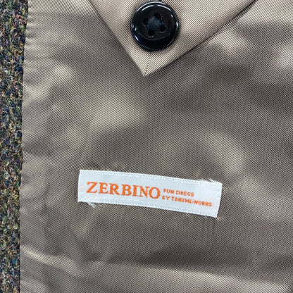 ZERBINO Khaki Wool Tweed 3B Jacket