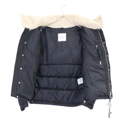 MONCLER LEO Sheepskin Trim Boa Down Jacket Black Size 1
