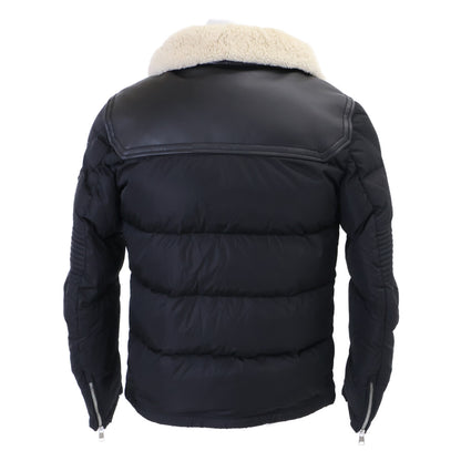 MONCLER LEO Sheepskin Trim Boa Down Jacket Black Size 1