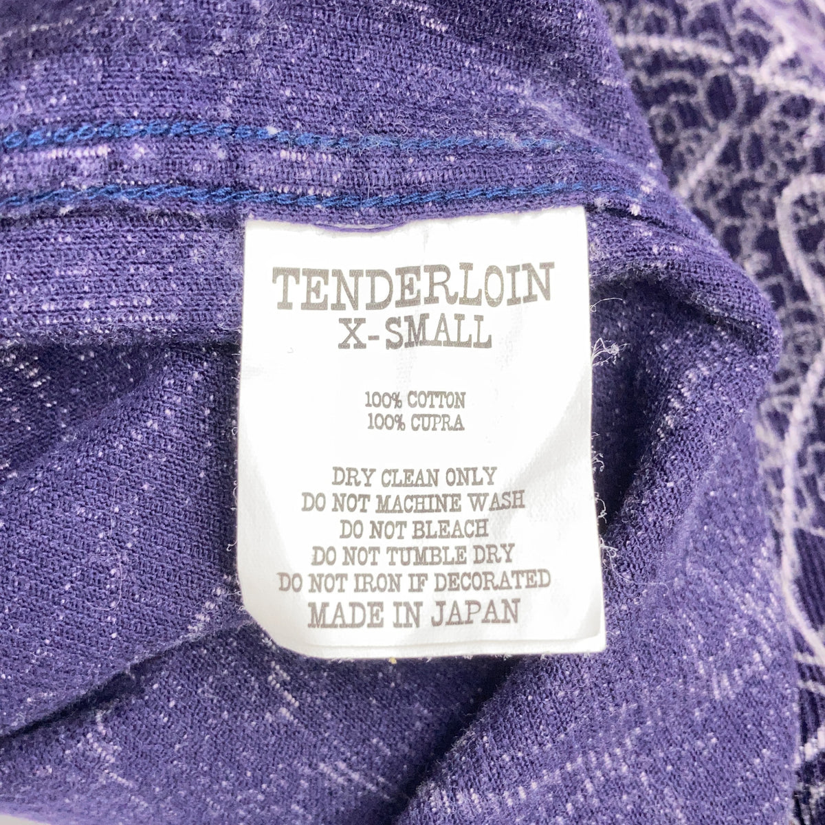 TENDERLOIN Purple Corduroy Patterned Sleeve Shirt Size XS