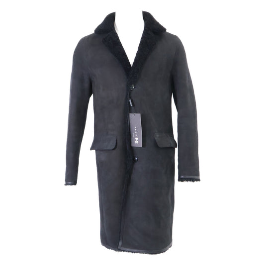 MANZONI Shearling Lamb Coat Black Size 44