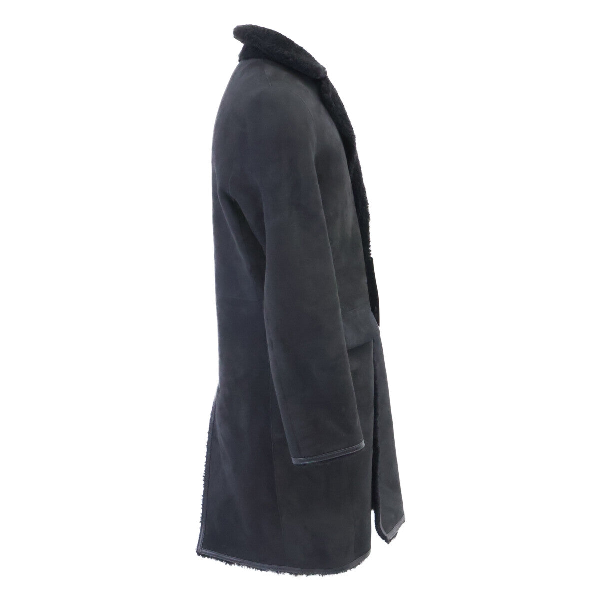 MANZONI Shearling Lamb Coat Black Size 44