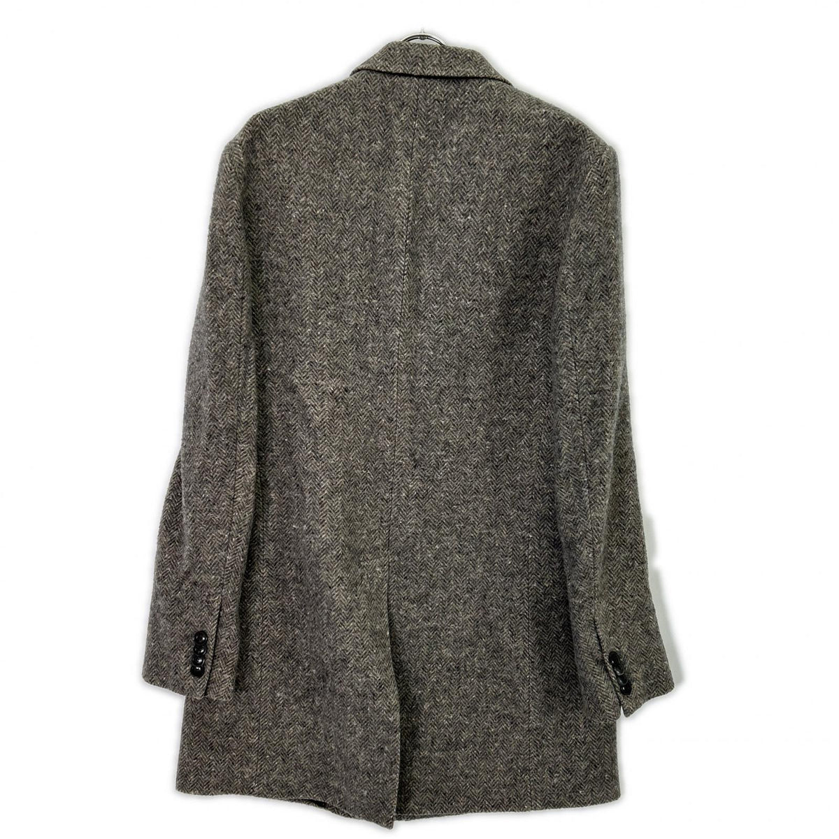 COATS MILANO Gray Wool Herringbone Chester Coat Size 50