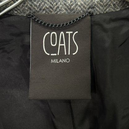 COATS MILANO Gray Wool Herringbone Chester Coat Size 50