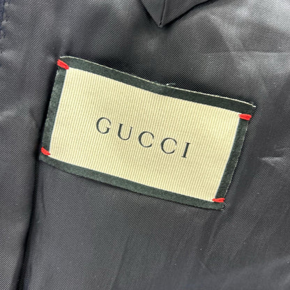 GUCCI 397U82 482PF0 Wool Overcoat Navy Coat Size 48C