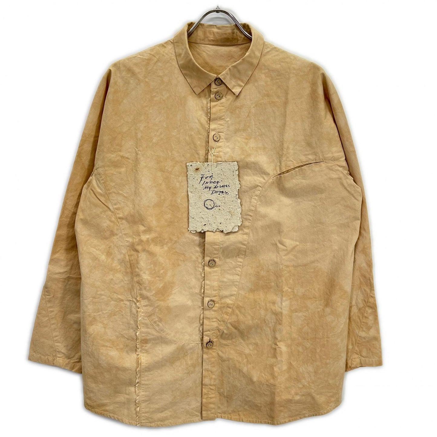 POMPEII Beige Long Sleeve Flannel Shirt Size S
