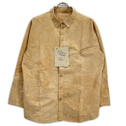 POMPEII Beige Long Sleeve Flannel Shirt Size S