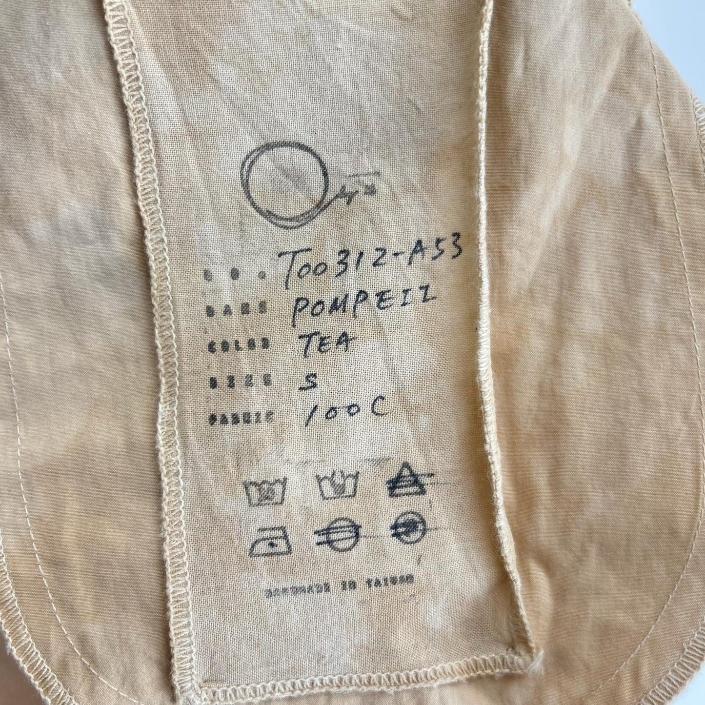 POMPEII Beige Long Sleeve Flannel Shirt Size S