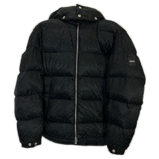 HUGOBOSS Black Monogram Padded Nylon Jacket Size 46
