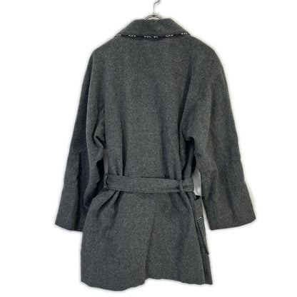 Burberry LONDON Gray Wool Cashmere Blend Gown Coat Size M