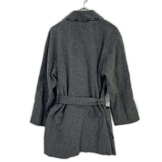 Burberry LONDON Gray Wool Cashmere Blend Gown Coat Size M