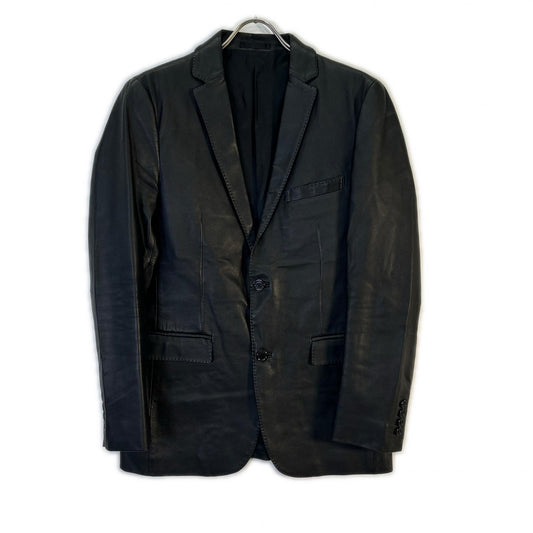Burberry Black Label '11 Black Leather Jacket Size L