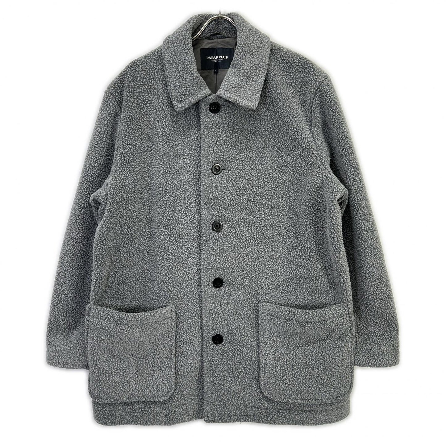Papas Gray Polartec Heavy Boa Fleece Half Coat Size L