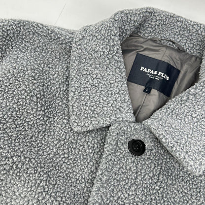 Papas Gray Polartec Heavy Boa Fleece Half Coat Size L