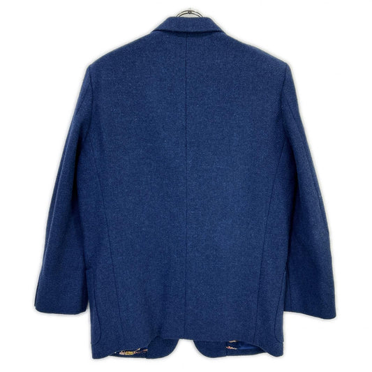 ISSEY MIYAKE MEN 80s Blue Wool Pattern-Lined Jacket Size M